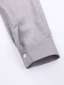 Men's Casual All-Polyester Plain Weave Chameleon High-Durability Shirt Set - Dusty Purple - View 8