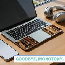3pcs Vintage Book & Butterfly Laptop Stickers, Removable No-Residue PVC Decals, Scratch-Resistant Artistic Style Laptop Protective Stickers, Includes 1 Screen Back Sticker + 2 Touchpad Side Stickers - View 2