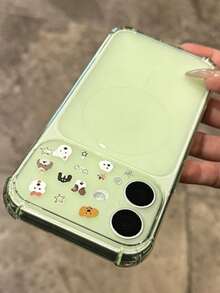 DIY貼紙手機殼 可愛熊、雪人、樹插圖貼紙 透明手機殼 相容 iPhone 18 Pro Max 18 Pro 17 Pro Max 17 Pro 17 16 Pro Max 16 Pro 16 15 Pro Max 15 Pro 15 14 Pro Max 14 Pro 13 Pro Max 12 Pro 12 11 女生創意貓耳透明防震保護殼 - 磨砂綠 - 查看 2