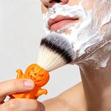 Halloween Pumpkin Shaving 3-Piece Set, Pumpkin Lantern Foam Bowl, Pumpkin Ghost Brush, Dark Skull Razor, Holiday Grooming Gift - Safety Razor - View 5
