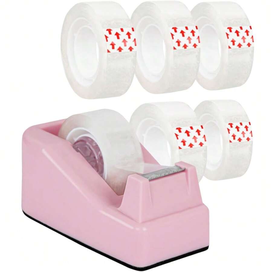 Desktop Tape Dispenser, Weighted Nonskid Base, Includes 6 Rolls Of Tape - Sets - View 1