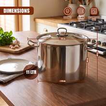 Geezy Arian Gastro Deep Stainless Steel Stock Pots With Lids - Induction Base, All Hob Compatible, Durable & Dishwasher Proof - Great Kitchen Essential For Families Cooking Stew, Curry, Soup - View 12