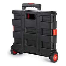 Carrito de Compras Plegable Ligero Color Rojo, Carrito Portátil con Ruedas para Supermercado, Compras y Transporte de Artículos - Rojo - Ver 4