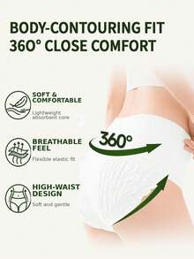 1/3/6/12pcs, Menstrual Panties, Daily Wear, Adjustable, Non-Tight, Comfortable & Soft, Sanitary Pads, Ultra-Thin & Breathable, Leak-Proof & Quick-Absorbing, Suitable For Period Travel - 1 Piece - View 3
