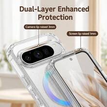 適用於 11 Pro XL 10 Pro XL 9 Pro XL、Pixel 10a/9a 11/11 Pro 10/10 Pro 9/9 Pro 手機殼，亮片透明彩色環設計，支援無線充電，PC+TPU 材質 - 炫彩磁吸 - 查看 6