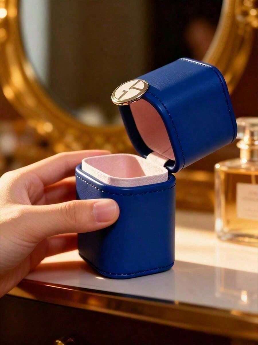 Kotak Penyimpanan Kosmetik & Parfum Mewah Armani, Organizer Perlengkapan Kecantikan Makeup & Parfum Elegan, Desain Anti Debu, Penyimpanan Rumah & Perjalanan yang Modis ARMANI‑GIFT‑51 - Biru - View 1