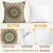 4pcs/1pc Vintage European Floral Mandala Pattern Pillow Covers, Single-Sided Printed Pillow Covers, Suitable For Living Room Bedroom Home Decor, All Season Pillow Covers - Multicolor - View 4