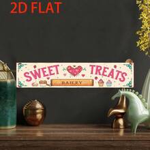 2D Flat - 4X16 Inch Vintage Metal Sign, Dessert Bakery Vintage Logo Cupcake Heart Dessert Wall Art Decor, Suitable For Kitchen Cafe Bakery Home Decoration (Random Style) - A - View 6