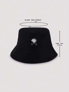 1pc Men's Fashionable Printed Pattern Adjustable Bucket Hat, Casual Minimalist, Suitable For Daily Wear And Travel - Line Art Character Style - View 4