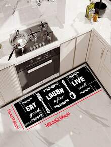 SANJIANGDI 1pc Simple Line Drawings Of Tableware Pattern Mat, 3.5 Mm Soft Rubber That Absorbs Water And Is Easy To Clean. Suitable For Corridors, Bathrooms, Living Rooms, Outdoor Door Mats, And Toilets. Useable Throughout The Year And For Various Holidays. - Multicolor - View 12