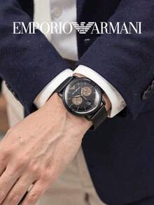 Armani Men's Chronograph Watch AR11142, All-Black Case, Tachymeter Dial, Date Display, Fashion Quartz Watch, Suitable For Office And Casual Wear - Black - View 3