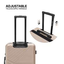 W WINGS Travel Suitcase Set 3 Pcs | Cabin, Medium And Large Hard Shell Luggage With TSA Lock, Telescopic Handle And Wheels - Champagne - View 5