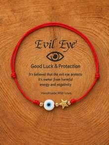 1PC Fashionable Minimalist Evil Eye Bracelet, Adjustable Bracelet, Lucky Bracelet, Birthday Gift, Daily Wear - Multicolor - View 1