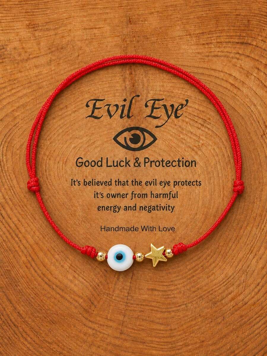 1PC Fashionable Minimalist Evil Eye Bracelet, Adjustable Bracelet, Lucky Bracelet, Birthday Gift, Daily Wear - Multicolor - View 1