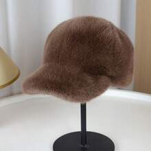 MESHUOKAI 1pc Polyester Fleece Warm Decorative Knit Hat, Men's Style, Soft Warm Winter Baseball Cap, Thickened Baseball Cap, Multi-Purpose Solid Color Winter Hat, Autumn/Winter - Multicolor - View 7