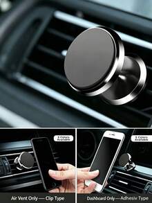 KELEEL 3.17cm Fashionable Compact Multifunctional Magnetic Car Phone Mount Holder | Stylish Design Small Size Convenient Firm Magnetic Anti-Drop Stability Even On Bumpy Roads | Travel Essential, Worry-Free Navigation, Color Randon - Multiple Styles - View 2