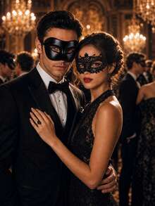 2pcs/1set Makeup Ball Couple Masks, Ball Masks, Suitable As Costumes And Props For Role-Playing, Halloween, Theme Parties, And Stage Performances - Multicolor - View 4