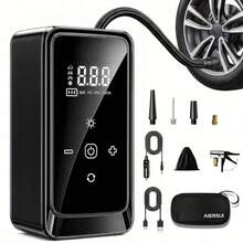 SUITU Tire Inflator Portable Air Compressor, Bike Pump, Air Pump For Car Tires 150PSI With Digital Pressure Gauge, Auto Shut-Off, Fast Inflation, Bike Tire Pump For Car, Motorcycle, Bike, Ball. 11.1V/DC12V 1300mAh - Wireless - View 2