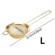 1/3pcs Stainless Steel Kitchen Flour Sifter, Residue Filter, Multi-Functional Kitchen Tool, Suitable For Juicing, Tea Filtering, Flour, Soy Milk, Etc. Kitchen Accessories, Powdered Sugar Tea Fine Mesh Strainer, Japanese Matcha Powder Sifter. - Gold - View 14
