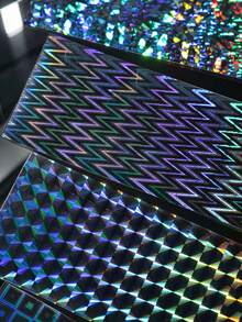10Pcs Holographic Nail Foil Transfer Stickers, Silver Laser Geometric Pattern Nail Art Decals,Autumn Winter Holiday Iridescent Metallic Nail Transfer Foils For DIY Manicure Nail Decorations - Multicolor - View 8