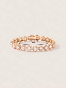 Valisandre 1 chiếc vòng tay tennis thời trang đa năng cổ điển, đính đá Cubic Zirconia lấp lánh, tùy chọn 6–9 inch, thích hợp làm quà tặng - Vàng - Xem 7