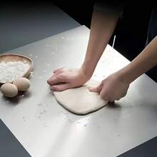 1pc Stainless Steel Kneading Board, Kitchen Essential - Large Stainless Steel Cutting Board, Suitable For Countertop, Can Be Used For Cutting Meat, Vegetables, Bread And Baking, Non-Slip Edged Cutting Board, Butcher Block, Cheese And Board, Thickened And Mold-Resistant, Suitable For Home And Restaurant Use, Easy To Clean With Water, Basic Kitchen Tool For Home Cooks And Cooking Enthusiasts, Kitchen Supplies, Suitable For Home, Dorm, Kitchen Tools, Suitable As Home Gift, Christmas Or Back To School Gift. - Silver - View 5