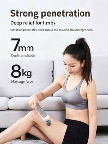 High-Frequency Vibration Massage Wand Full Body Deep Muscle Relaxer Multi-Function Fascia Gun Shoulder Neck Waist Back Massager USB Rechargeable Quiet Low Noise Pink/White Optional Office Home Relaxation Tool Compact Lightweight - Multiple Styles - View 5