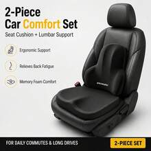 2pcs Car Seat Comfort Set, Memory Foam Lumbar Support Pillow And Ergonomic Seat Cushion, Suitable For Daily Commute And Long-Distance Driving - Lumbar Support and Seat Cushion Set - View 1