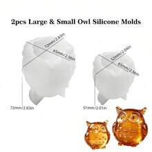 2pcs Large & Small Owl Silicone Molds, Suitable For DIY Resin Owl Figurines, Plaster Owl Decorations, Owl Scented Candles, Etc., Handmade Molds, Suitable For Craft Enthusiasts, Reusable, Easy To Demold - Mold - View 8