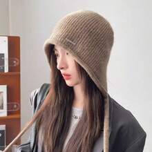 1pc Solid Color Casual Elegant Acrylic Knit Beanie Hat, Autumn/Winter New Style, Fashion Versatile Cute Rope Warm Women's Cold Weather Hat - One Size Fits All - View 8