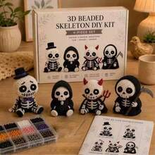 4件組 3D珠飾套組,多款風格。珠飾動物套組,迷你3D珠飾動物DIY套件,萬聖節鑰匙圈珠飾製作套組,含說明書與材料。可愛獨特的手作萬聖節裝飾品。聖誕裝飾,DIY手作,有意義的節日禮物 - 彩色 - 查看 11