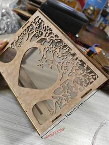 Warm Wedding Card Box With Acrylic Window, Wooden Gift Card Box, Suitable For Wedding Decoration Reception, Rustic Brown Wooden Money Collection Box, Suitable For Wedding Decoration, Baby Shower, Birthday, Graduation Party - one-size - View 6