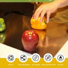 1pc Stainless Steel Cutting Board, Kitchen Essential - Large 304 Stainless Steel Cutting Board With Lid And Non-Slip Pad, Suitable For Countertop, Can Be Used For Cutting Meat, Vegetables, Bread And Baking, Kitchen Accessory - Silver - View 8