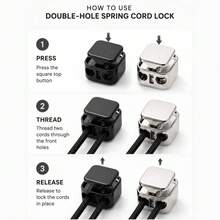 6/8/12Pcs Metal Cord Lock Adjuster, Heavy Duty Dual Hole Press Button, Quick Tightening Drawstring, Universal Pants Rope Shoe Lace Zipper Pull - Multicolor - View 7