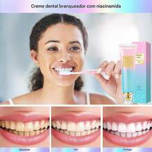2 Unidades Creme Dental com Niacinamida, Remove Manchas Dentárias, Proporciona Hálito Fresco, Cuidado Bucal Diário - pasta de dente - Visão 7
