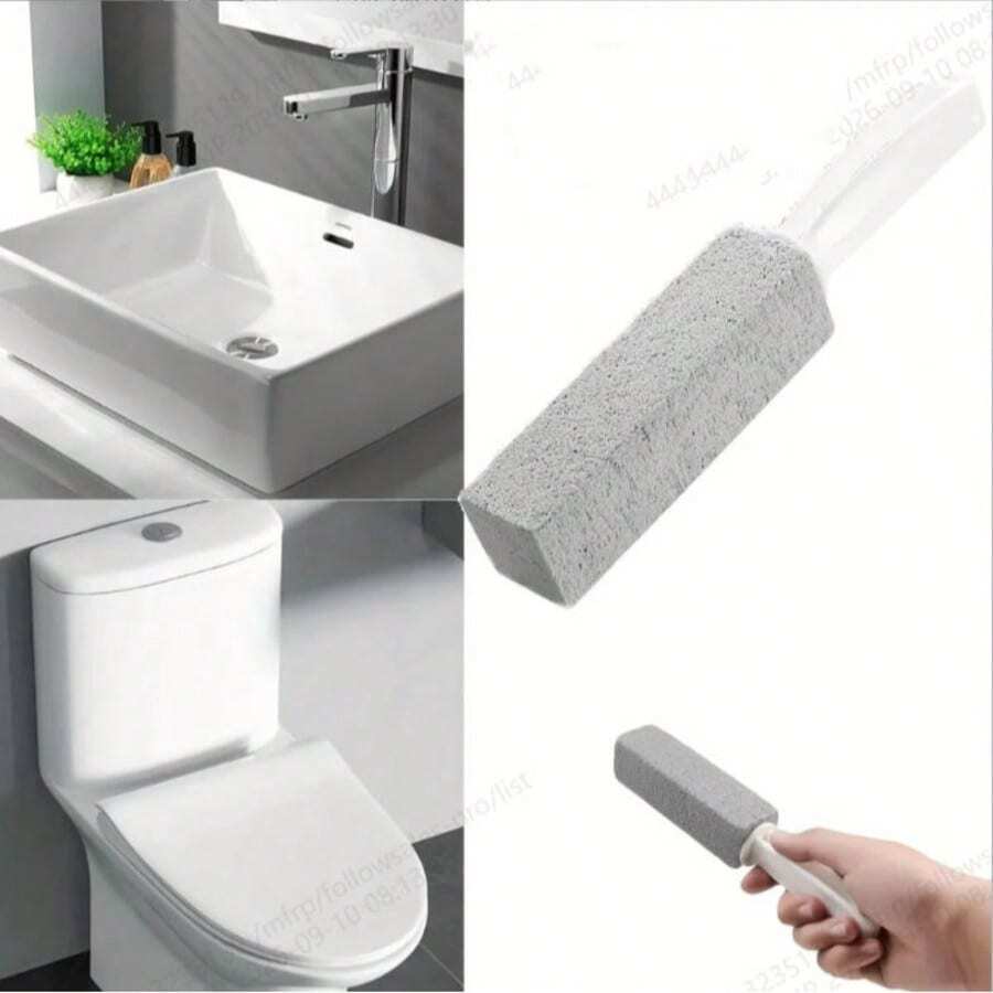 Long Handle Ergonomic Pumice Toilet Cleaning Brush, Portable Dirt Removal Tool For Bathroom, Sink, Pool, Surface- With Hook, Suitable For Hotel, Airbnb And Home Cleaning - Multiple Styles - View 1