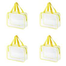 4pcs-1pc Contrast Trim Clear PVC Tote Storage Bag With Zipper, Transparent Organizer Pouch For Baby Toys, Building Blocks & Nursery Sundries - Multicolor - View 26