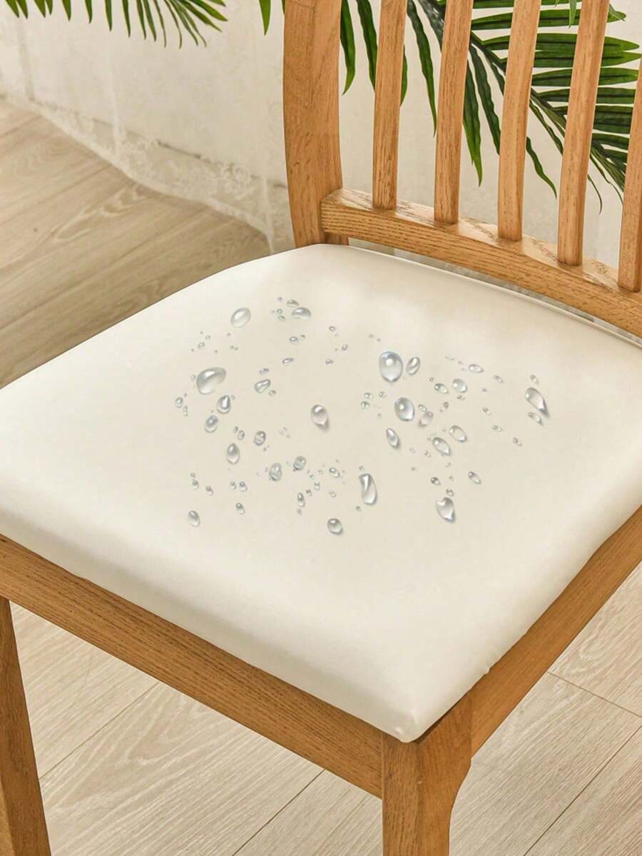 1/4/6pcs Waterproof PU Dual-Opening Leather Square Chair Seat Cushion Cover, Suitable For Dining Room, Kitchen, Dining Sofa, Removable Soft Padded Chair Cover - Multicolor - View 1