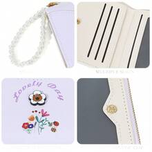 Pearl Bracelet Short Wallet Little Duck Cartoon Playful Women's Multi-Slot Coin Purse Fresh Cute PU Wallet - Multicolor - View 3