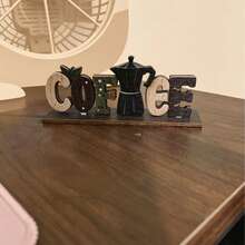 1pc Coffee Bar Decor Sign, Coffee Bar Accessories, Rustic Style Coffee Table Centerpiece, Wooden Multi-Layer Coffee Tray Decor, Coffee Station, Home Kitchen Decor, Home Decor, Room Decor, Coffee Bar Station - C - View 6