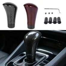 1pc Universal Car Gear Shift Knob Modification Manual Gear Shift Lever Head Carbon Fiber Color/Wooden Color 2 Styles Available - A - View 11