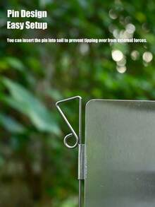 1pc Outdoor Foldable Aluminum Windshield, 9-Panel Camping Stove Windscreen With Storage Bag, Suitable For Camping And Hiking - Silver - View 9