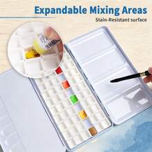 Large Classic Metal Palette Folding Iron Box With Magnetic Full And Half Pans For Watercolor Paint Packaging - Sets - View 4