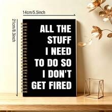 1pc Softcover Funny Office Notebook, Inspirational Quotes Journal, Suitable For Colleagues, Employees, Office, Gift For Boss, To-Do List Notebook, 5.5" X 8.3", School Supplies, Back To School - Style B - View 3