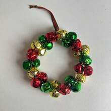Christmas Tree Bell Hanging Ornament, Iron Bell Wreath Hanging Decor, Christmas Window Display Scene Decoration Prop, Holiday Home Party Decorative Pendant - Multicolor - View 5