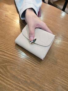 PU Leather Short Wallet For Women, Litchi Texture Card Holder, Multi Slots Credit Card Purse, Holds Cash & Cards, Small Foldable Clutch Wallet - Multicolor - View 8