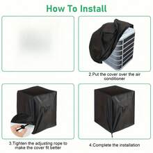 Heavy Duty Full Coverage Outdoor Central Air Conditioner Cover - (32in X 30in X 30in) Black - High Efficiency Protective Cover - Black - View 6