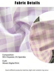 Casual Cute Backless Sleeveless A-Line Short Dress, Loose Flared Hem. Backless Area With Knot Design, Texture. Graduation Dress Party Elegant Summer - Mauve Purple - View 5