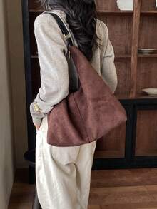 New Solid Color Diamond Quilted Minimalist Retro Women's Shoulder Bag - A - View 7
