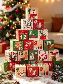 24/12/1pc Christmas Gift Box DIY Advent Calendar Box 2027 Edition, 24-Day Countdown Calendar Gift, Adult Christmas Cardboard Numbered Box, Customizable Fillable Advent Calendar Box, Christmas Gift Decoration, Christmas Stocking Filler Gift - Multiple Styles - View 3